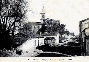 Douera - Eglise et Rue Lafayette - 1906